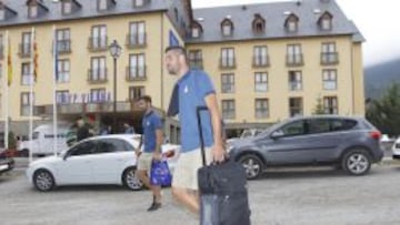 Kiko Casilla, este domingo, en el final de la estad&iacute;a del Espanyol en Vielha.