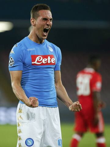 Arkadiusz Milik seemed to be quite happy with his goal against Benfica.