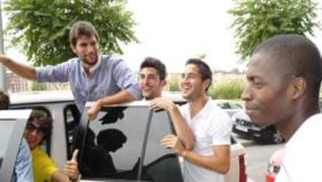 La plantilla, técnicos, utilleros, médicos y fisios comieron juntos