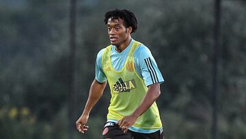 Juan Cuadrado durante un entrenamiento con la Selección Colombia en Estados Unidos.