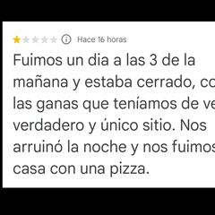Un hombre quiere cenar a las 3 de la mañana y deja una reseña negativa al bar: “Nos arruinó la noche”