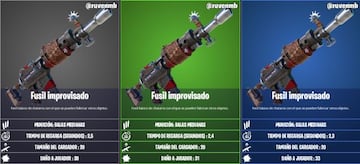 Todos los Fusiles Improvisados de la Temporada 6 de Fortnite