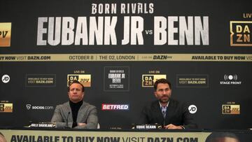 Los promotores Kalle Sauerland y Eddie Hearn en la conferencia del Eubank Jr. vs Benn