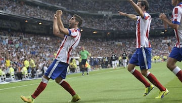 Raúl García celebra su gol en la Supercopa de España ante el Real Madrid.
