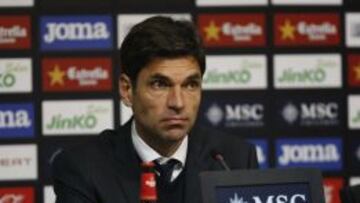 El técnico argentino, en rueda de prensa.