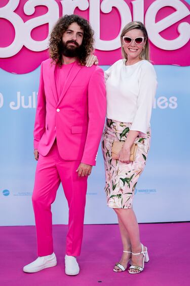 Carolina Bang posa en la alfombra rosa por el pase especial de la película ‘Barbie’ en el Gran Teatro CaixaBank.   
 
 