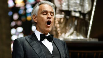 Andrea Bocelli desde la Catedral de Mil&aacute;n, 2020.