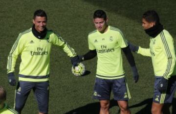Cristiano Ronaldo, James Rodríguez y Casemiro.
