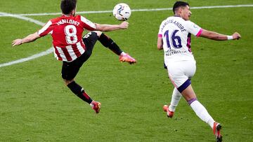 Marcos Andre of Real Valladolid and Unai Lopez during the spanish league, LaLiga, football match played between Athletic Club v Real Valladolid at San Mames Stadium on April 28, 2021 in Bilbao, Spain.
AFP7
28/04/2021 ONLY FOR USE IN SPAIN