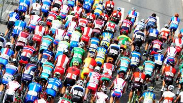 Pelotón del Europeo en ruta de ciclismo.