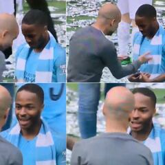 Sterling hace un doblete en la final de la FA Cup y Pep le da órdenes en plena celebración