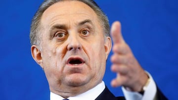 El viceprimer ministro ruso, Vitaly Mutko, durante una rueda de prensa celebrada antes del sorteo para el Mundial de Rusia 2018, en Mosc&uacute; (Rusia).