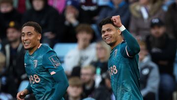 Soccer Football - Premier League - Aston Villa v AFC Bournemouth - Villa Park, Birmingham, Britain - October 26, 2024 AFC Bournemouth's Evanilson celebrates scoring their first goal REUTERS/Chris Radburn EDITORIAL USE ONLY. NO USE WITH UNAUTHORIZED AUDIO, VIDEO, DATA, FIXTURE LISTS, CLUB/LEAGUE LOGOS OR 'LIVE' SERVICES. ONLINE IN-MATCH USE LIMITED TO 120 IMAGES, NO VIDEO EMULATION. NO USE IN BETTING, GAMES OR SINGLE CLUB/LEAGUE/PLAYER PUBLICATIONS. PLEASE CONTACT YOUR ACCOUNT REPRESENTATIVE FOR FURTHER DETAILS..