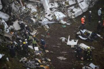 Operaciones de rescate del accidente a¨¦reo del vuelo que transportaba al Chapecoense.