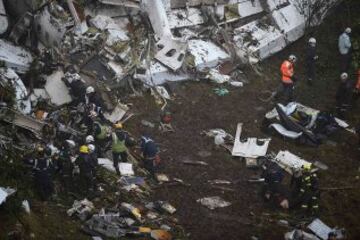 Operaciones de rescate del accidente aéreo del vuelo que transportaba al Chapecoense. 
