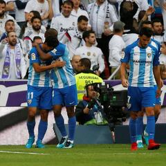El Madrid recibió el primer gol del Málaga fuera de casa