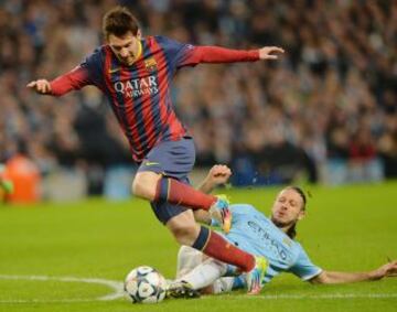 Penalti de Demichelis a Messi.