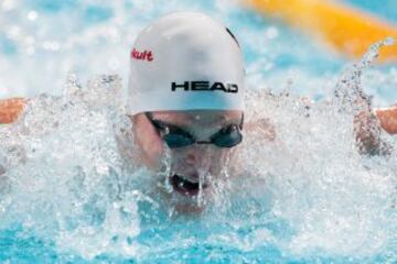 Steffen Deibler durante la prueba de relevo 4x100