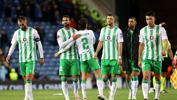 Los jugadores del Betis, en un duelo de esta campaña.