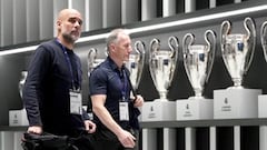 La imagen del morbo: vean lo que hizo Guardiola al pasar por las 15 Champions del Madrid