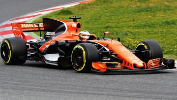 Vandoorne, con el McLaren Honda MCL32 en Montmel&oacute;. 