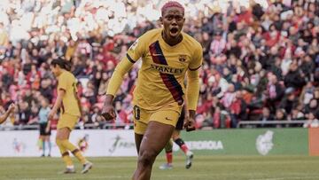 Oshoala, jugadora del Bar&ccedil;a. 