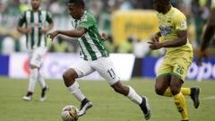 El jugador de Nacional marc&oacute; tres goles frente al Bucaramanga.