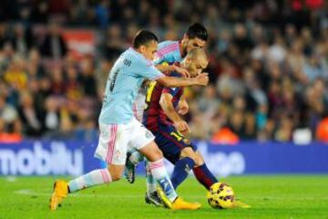 Orellana ha jugado en dos periodos por el Celta: entre 2011 y 2012, y hoy, desde el 2013. Aquí, enfrentando al Barcelona.