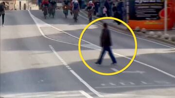 Volta a Catalunya: not the best time to cross the road...