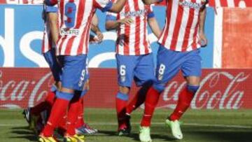 El Atleti celebra un gol.