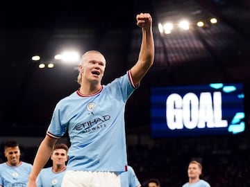 Manchester City's Erling Haaland celebrates 