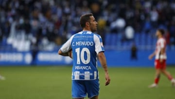 Juan Carlos Menudo, en un partido del Deportivo.