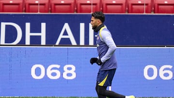 Nico Gonzalez, en el entrenamiento del Atlético