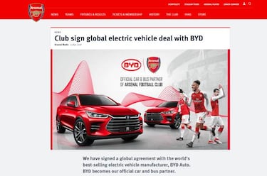 El Arsenal, estafado por una campaña de coches eléctricos