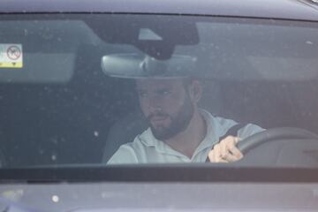 Nacho llegando a la Ciudad Deportiva del Real Madrid. 