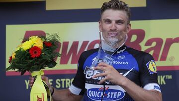 Marcel Kittel celebra su victoria al sprint en la cuarta etapa del Tour de Francia con final en Limoges.