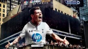 La NBC ha elegido una imagen gigante de Garetn Bale para promocionar la Premier League en Estados Unidos. 
