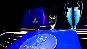 Istanbul (Turkey), 25/08/2022.- The trophy of the Champions League seen on the stage prior to the UEFA Champions League group stage draw 2022/23 in Istanbul, Turkey, 25 August 2022. (Liga de Campeones, Turquía, Estanbul) EFE/EPA/SEDAT SUNA
