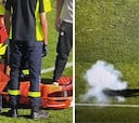 Escándalo ultra en Francia: un petardo le explota al portero del Clermont