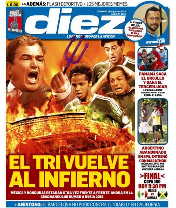 Las 28 portadas más incendiarias del diario Diez contra la Selección Mexicana