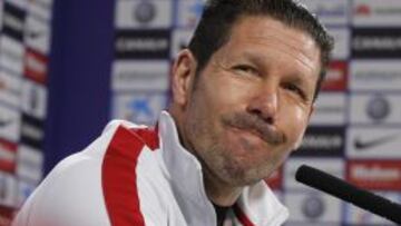 Simeone, ayer durante la rueda de prensa.