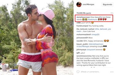 La romntica felicitacin de Cesc a Daniella Semaan