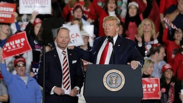 FILE PHOTO: U.S. President Donald Trump speaks next to Rep. Jeff Van Drew at a campaign rally in Wildwood, New Jersey, U.S. January 28, 2020. REUTERS/Jeenah Moon/File Photo