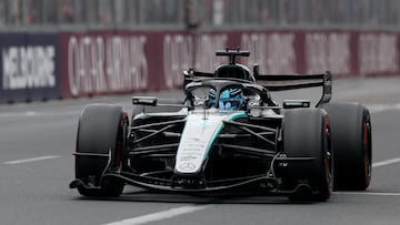 Formula One F1 - Australian Grand Prix - Albert Park Grand Prix Circuit, Melbourne, Australia - March 7, 2026 Mercedes' George Russell during qualifying REUTERS/Hollie Adams