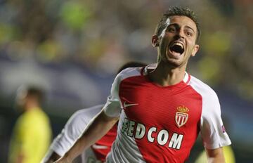 Bernardo Silva wheels away after making it 2-1 to Monaco.