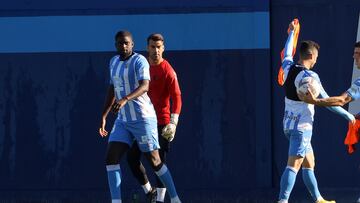 N'diaye, entrenándose con el Málaga.