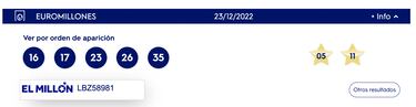 Euromillones: comprobar los resultados del sorteo de hoy, viernes 23 de diciembre