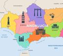 ¿Cuáles son las provincias de Andalucía, cuántos municipios tiene y cuál es el número de habitantes?