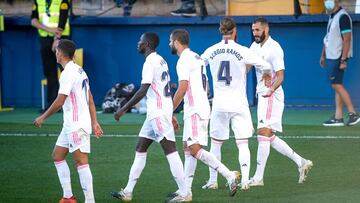 Real Madrid players celebrates the goal of Karim Benzema during the La Liga Santander mach between Levante and Real Madrid at Estadio de la Ceramica, on October 4, 2020 in Vila-real Spain
AFP7 / Europa Press / Europa Press
04/10/2020 ONLY FOR USE IN S