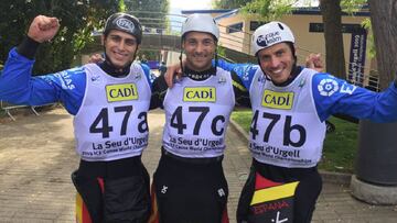 David Llorente, Samuel Hernanz y Joan Crespo tras conseguir la medalla de oro.